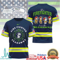 Seattle Seahawks Firefighter Peanuts Snoopy First Responder T Shirt - Limotees LLC