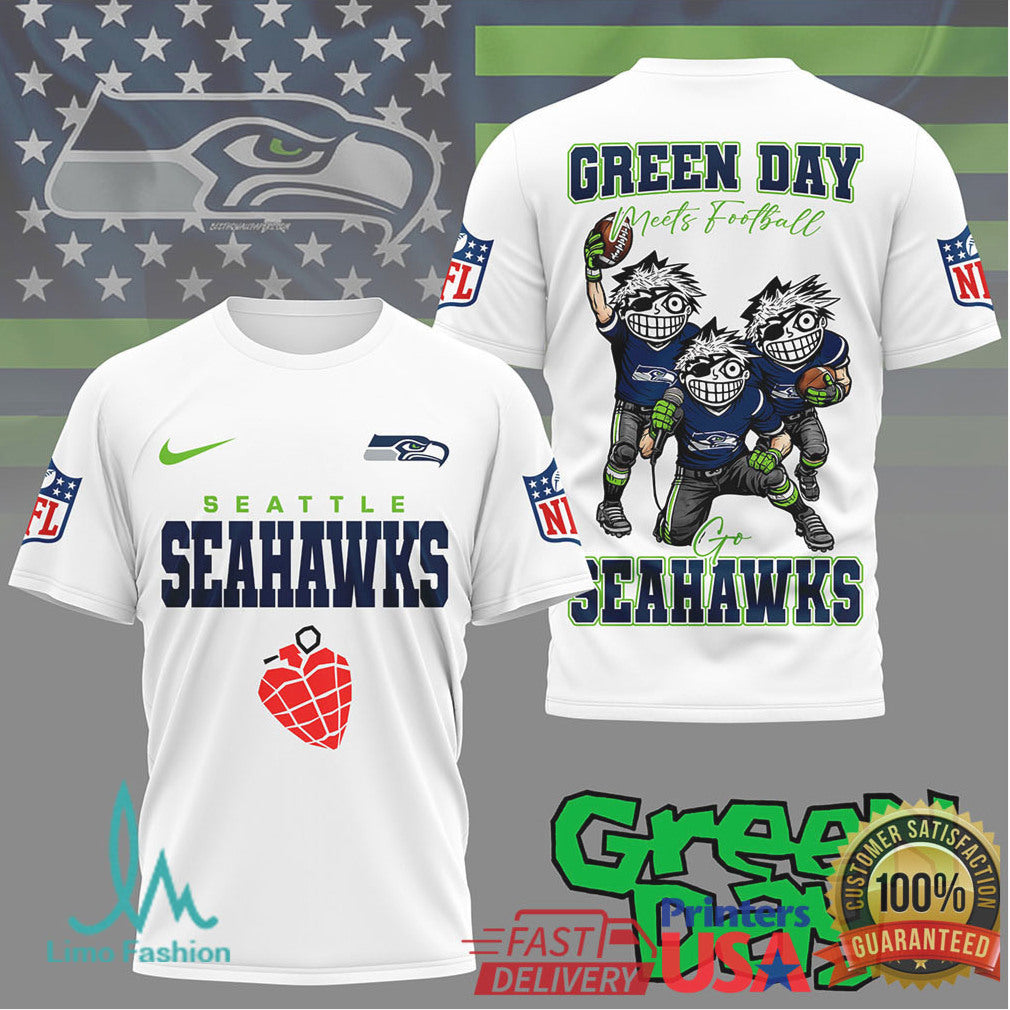 Seattle Seahawks Green Day Mashup Punk Rock Nfl Fan Apparel - Limotees LLC