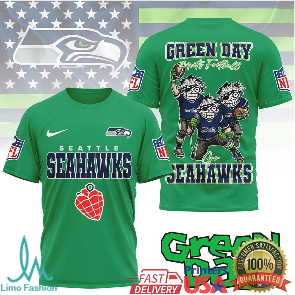Seattle Seahawks Green Day Mashup Punk Rock Nfl Fan Apparel - Limotees LLC