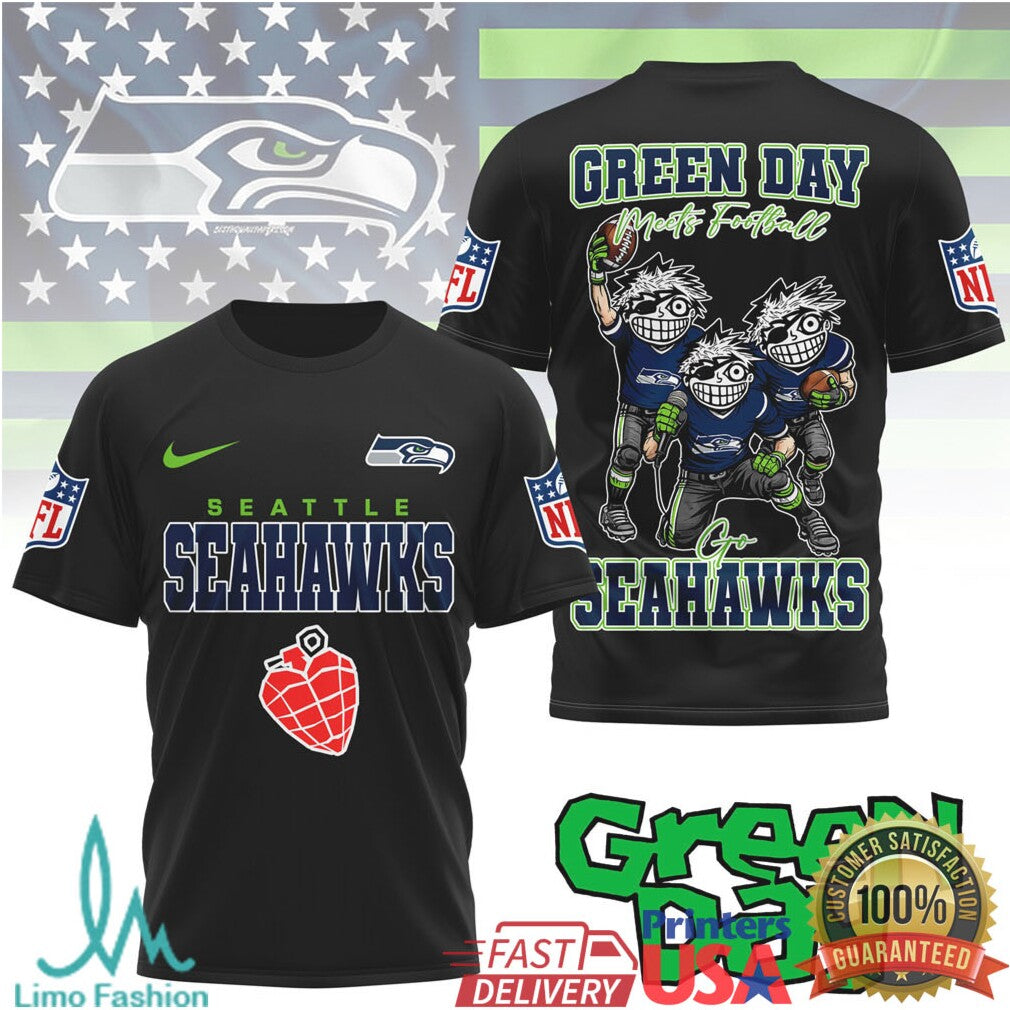 Seattle Seahawks Green Day Mashup Punk Rock Nfl Fan Apparel - Limotees LLC