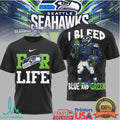 Seattle Seahawks “I Bleed Blue and Green” Mascot Heart T Shirt - Limotees LLC