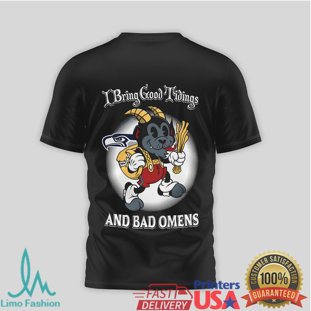 Seattle Seahawks I Bring Good Tidings and Bad Omens Krampus T Shirt - Limotees LLC