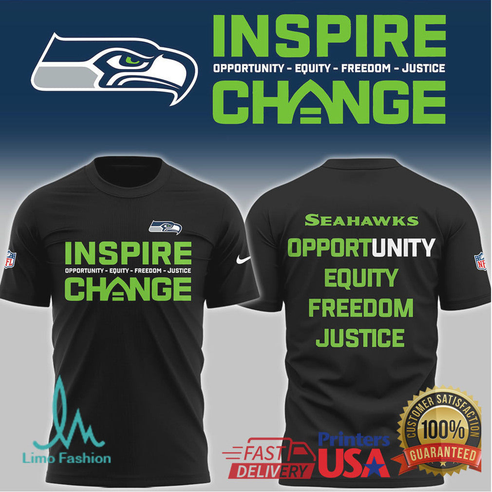 Seattle Seahawks “Inspire Change” Social Justice Performance T Shirt - Limotees LLC