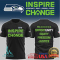 Seattle Seahawks “Inspire Change” Social Justice Performance T Shirt - Limotees LLC