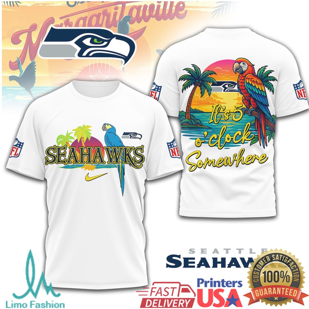 Seattle Seahawks Margaritaville It’s 5 O’Clock Somewhere Beach Shirt - Limotees LLC