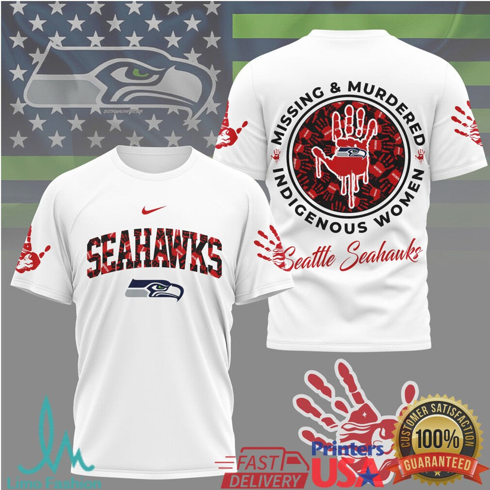 Seattle Seahawks Missing and Murdered Indigenous Women Awareness T Shirt - Limotees LLC