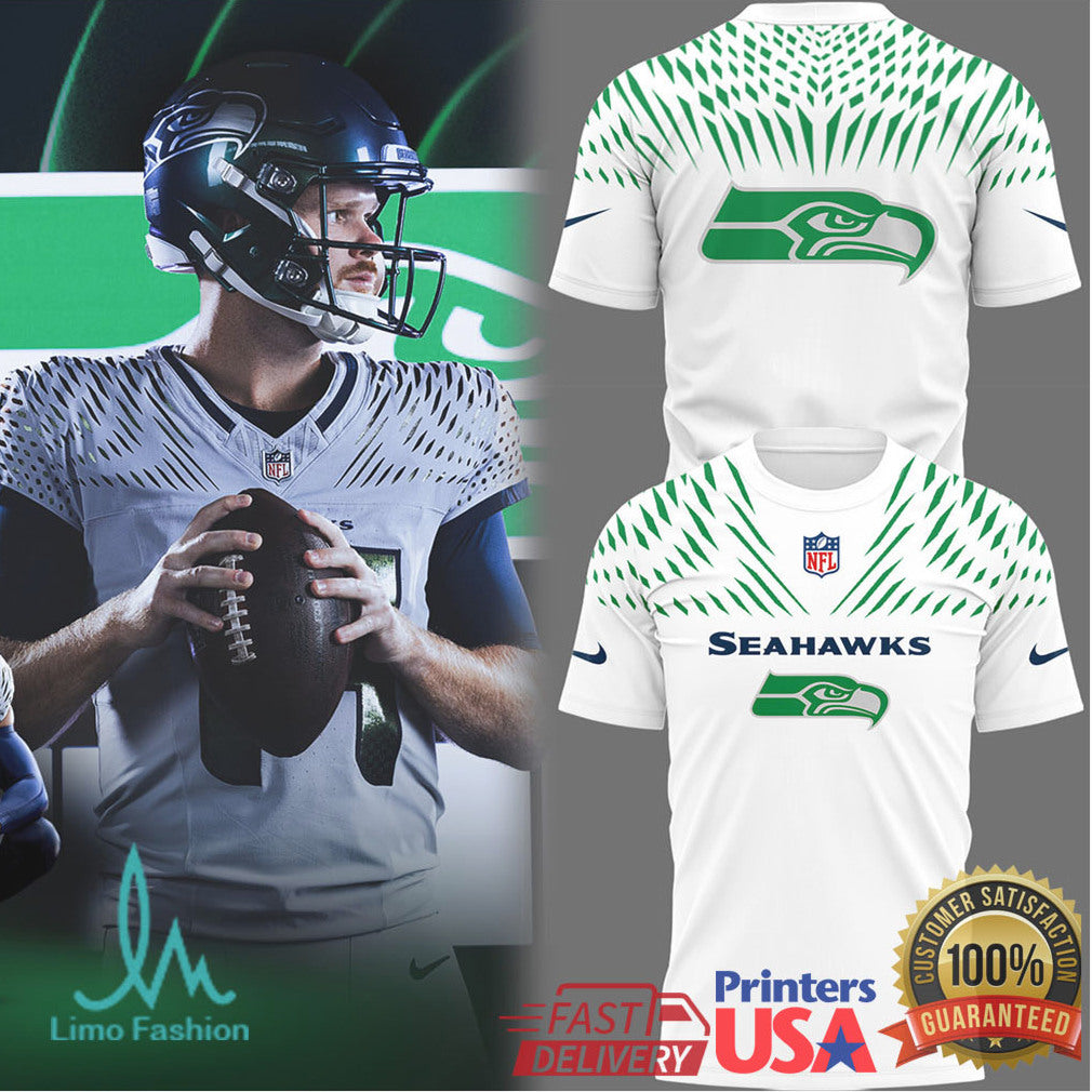 Seattle Seahawks Modern Feather Geometric Pattern Performance Shirt - Limotees LLC