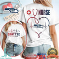 Seattle Seahawks Nurse T Shirt 12th Woman Nursing Work of Heart T Shirt