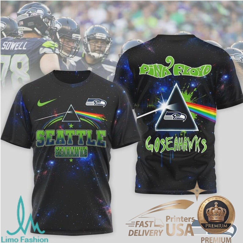 Seattle Seahawks Pink Floyd Dark Side Of The Moon Band T Shirt - Limotees LLC