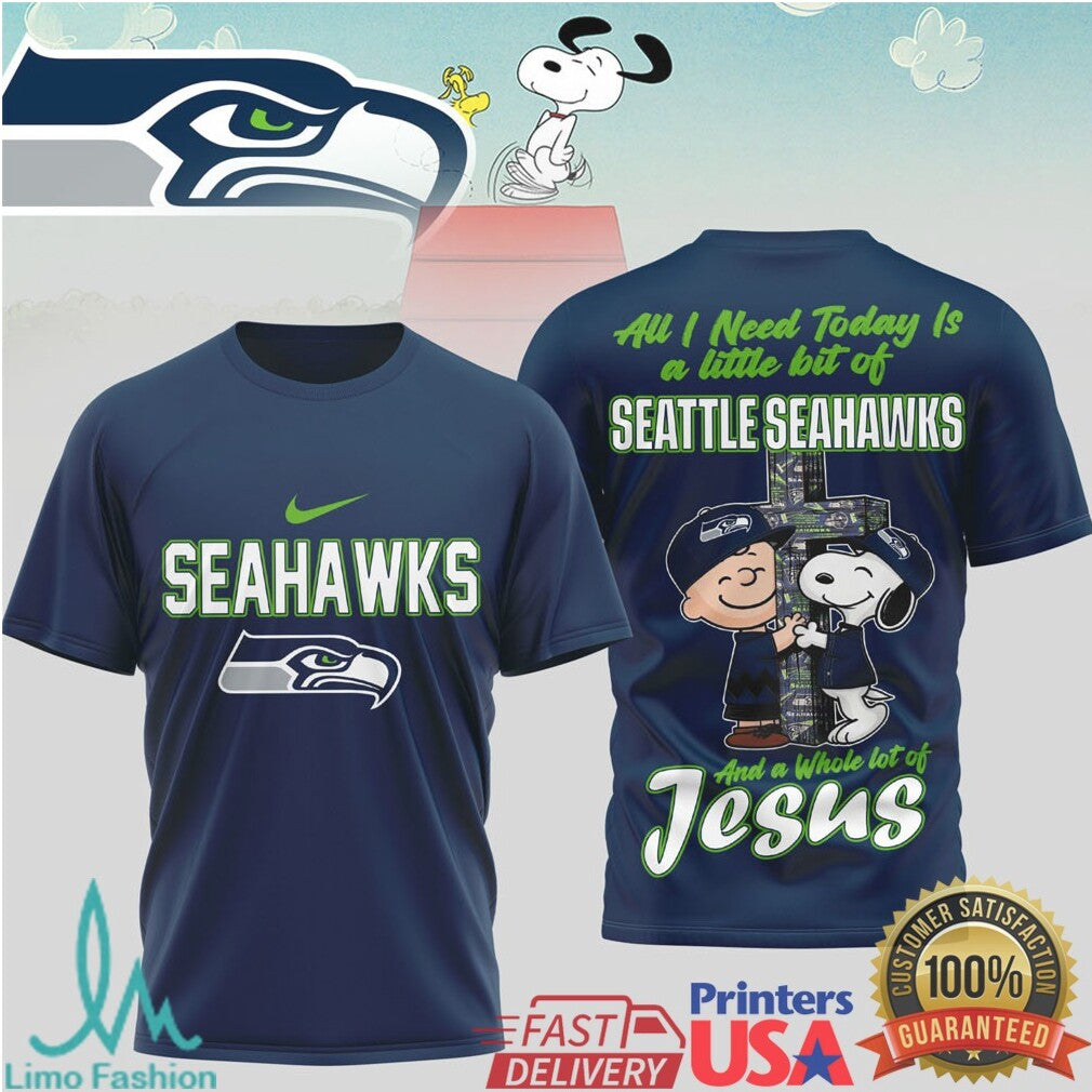 Seattle Seahawks Snoopy Charlie Brown Faith Jesus T Shirt - Limotees LLC