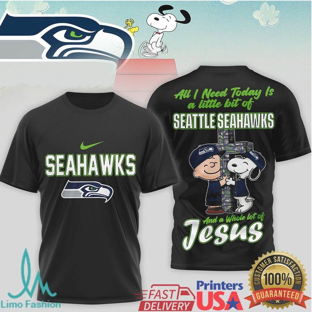 Seattle Seahawks Snoopy Charlie Brown Faith Jesus T Shirt - Limotees LLC