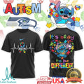 Seattle Seahawks Stitch Autism Awareness Different Is Beautiful T Shirt - Limotees LLC