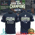 Seattle Seahawks Super Bowl LX Champions 2026 Commemorative T Shirt & Sweatshirt - Limotees LLC