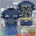 Seattle Seahawks Super Bowl LX Champions Skyline Design All Over Print Shirt - Limotees LLC