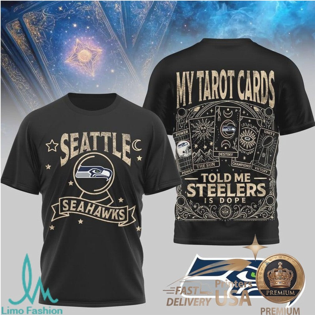 Seattle Seahawks Tarot Card Graphic Football Fan T Shirt - Limotees LLC