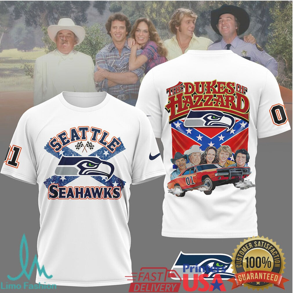 Seattle Seahawks The Dukes of Hazzard General Lee 01 Mashup T Shirt - Limotees LLC