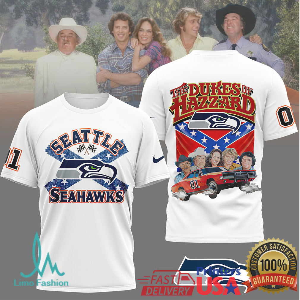 Seattle Seahawks The Dukes of Hazzard General Lee 01 Mashup T Shirt - Limotees LLC