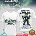 Seattle Seahawks “They Not Like Us” Kendrick Phrase Mascot Graphic Tee - Limotees LLC