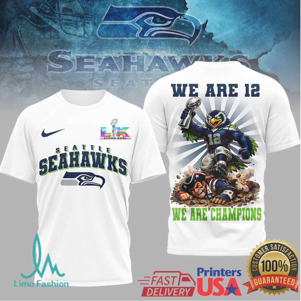 Seattle Seahawks “We Are 12” Super Bowl Champions Graphic Tee - Limotees LLC