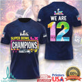 Seattle Seahawks “We Are 12” Super Bowl LX Champions Tie Dye Style Hoodie - Limotees LLC