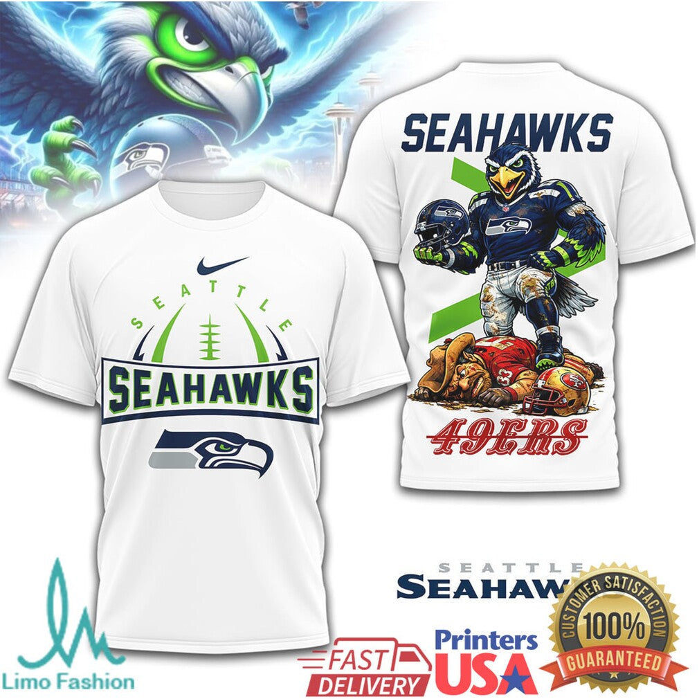 Seattle Seahawks vs. San Francisco 49ers Gameday Mascot Graphic Tee - Limotees LLC