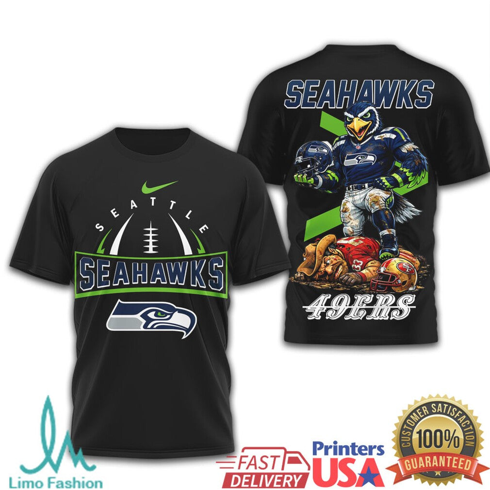 Seattle Seahawks vs. San Francisco 49ers Gameday Mascot Graphic Tee - Limotees LLC