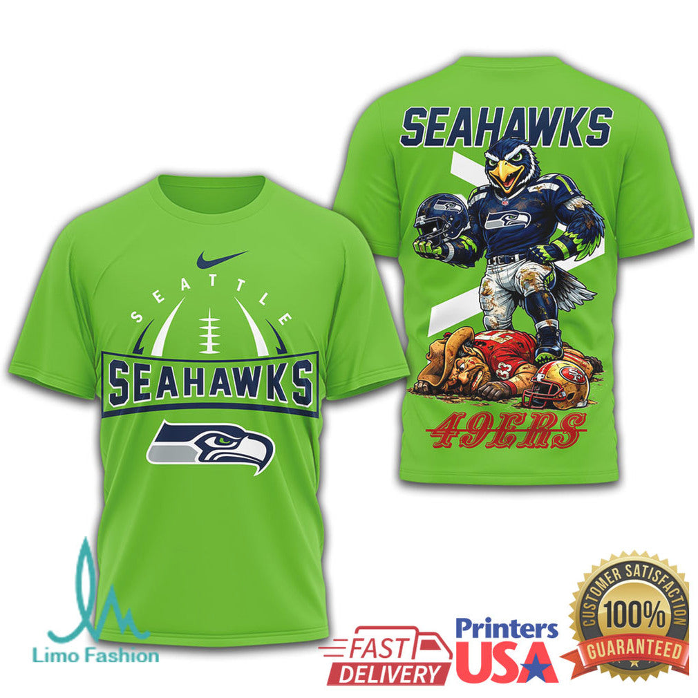 Seattle Seahawks vs. San Francisco 49ers Gameday Mascot Graphic Tee - Limotees LLC