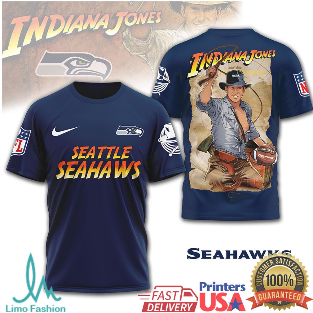 Seattle Seahawks x Indiana Jones Adventure Theme Graphic T Shirt - Limotees LLC