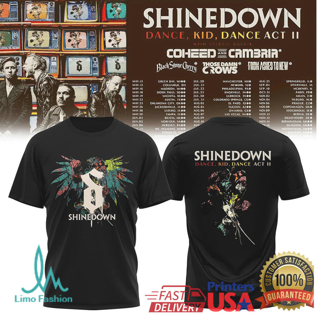 Shinedown Dance Kid Dance Act II World Tour T Shirt