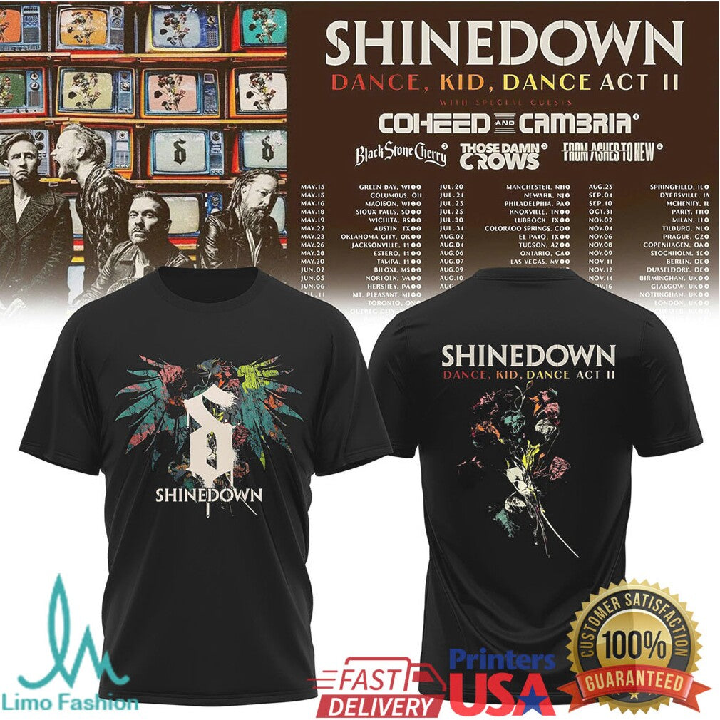 Shinedown Dance Kid Dance Act II World Tour T Shirt