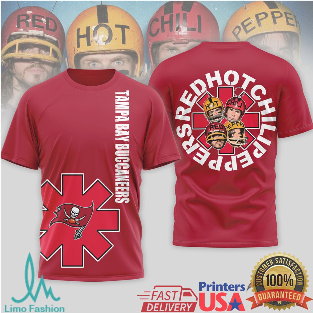 Tampa Bay Buccaneers Official NFL Red Hot Chilli Peppers 3D Shirt - Limotees LLC