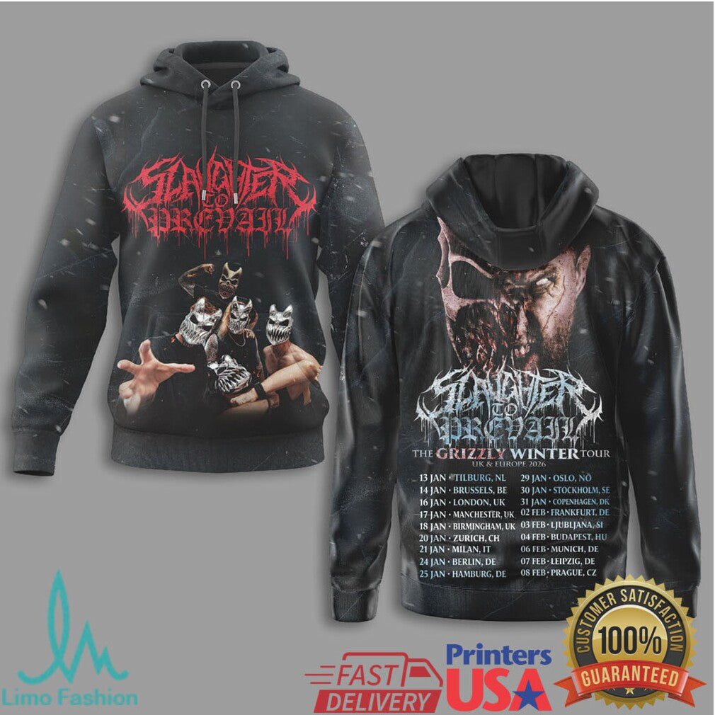 Slaughter To Prevail Grizzly Winter Tour 2026 Apparel - Limotees LLC