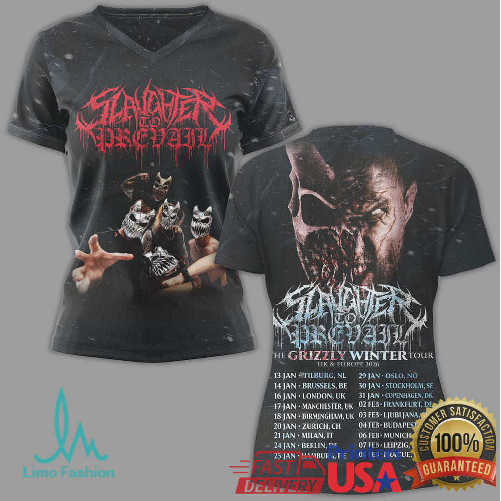 Slaughter To Prevail Grizzly Winter Tour 2026 Apparel - Limotees LLC