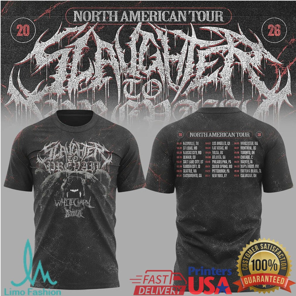 Slaughter To Prevail North American Tour 2024 Two Sided T Shirt - Limotees LLC
