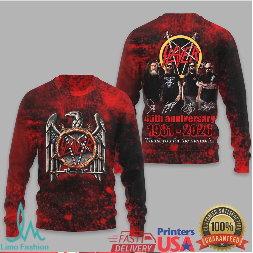 Slayer 45th Anniversary 1981 2026 Thank You For The Memories Shirt - Limotees LLC