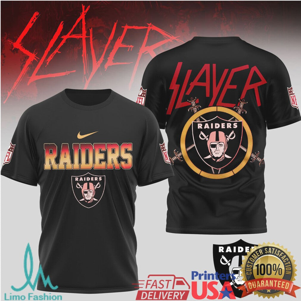 Slayer Band Las Vegas Raiders Nfl Mashup Shirt - Limotees LLC