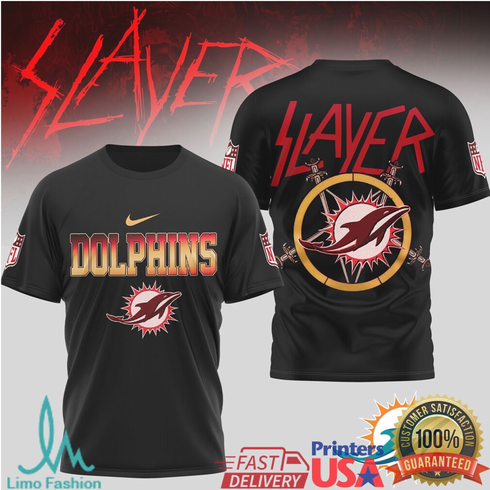 Slayer Band Miami Dolphins Nfl Mashup Shirt - Limotees LLC