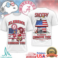 Snoopy Alabama Crimson Tide Patriotic Football T Shirt