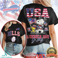 Snoopy America 250 Buffalo Bills Patriotic USA Flag T Shirt - Limotees LLC