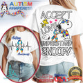 Snoopy Autism Awareness Accept Love Understand T Shirt - Limotees LLC