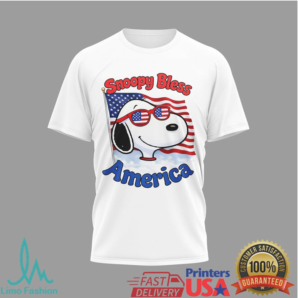 Snoopy Bless America Peanuts 250th Anniversary United States Fireworks T Shirt - Limotees LLC