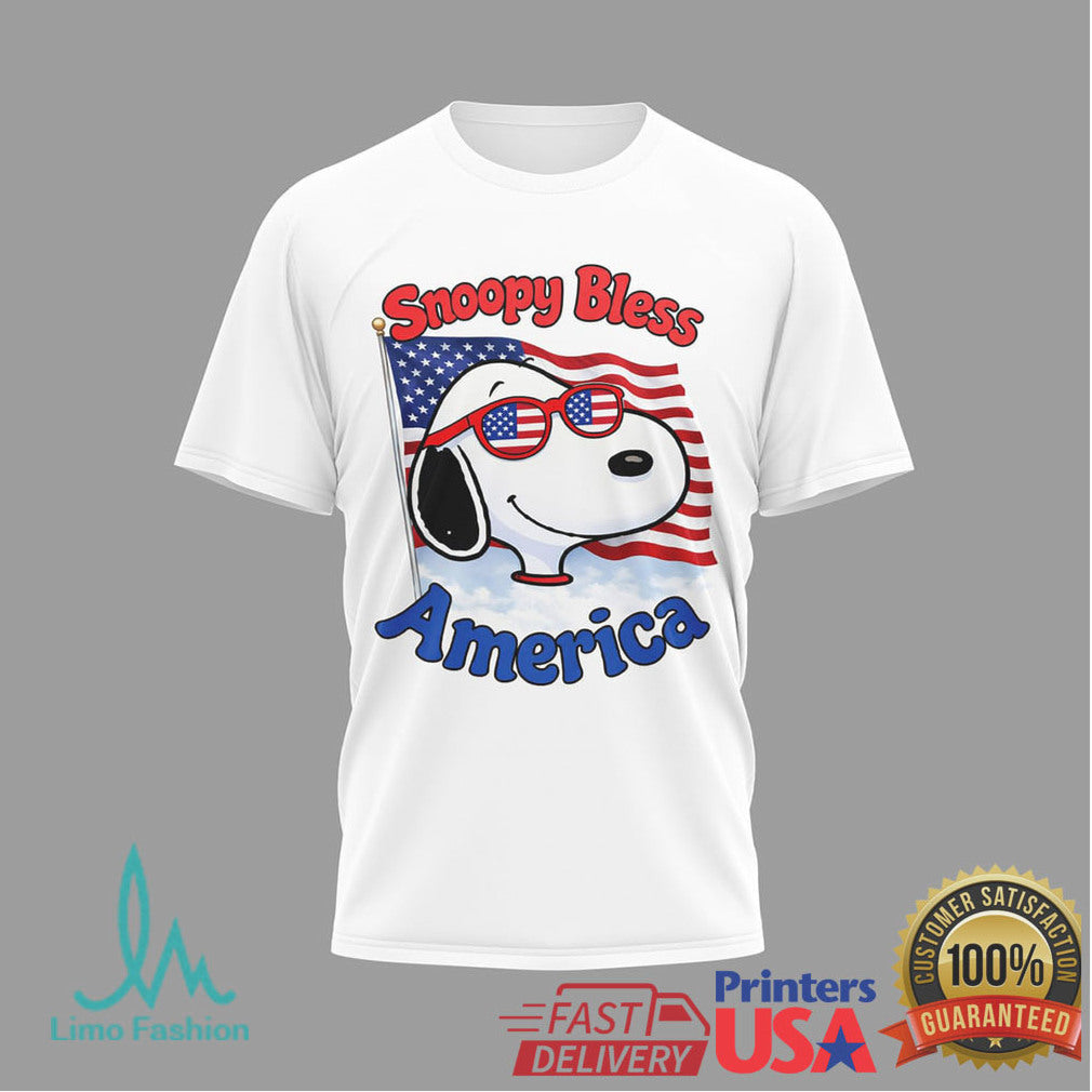 Snoopy Bless America Peanuts 250th Anniversary United States Fireworks T Shirt - Limotees LLC