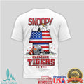 Snoopy & Charlie Brown Clemson Tigers US Flag Football T Shirt - Limotees LLC