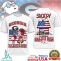 Snoopy & Charlie Brown Georgia Bulldogs US Flag Football T Shirt