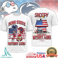 Snoopy & Charlie Brown Penn State Nittany Lions US Flag Football T Shirt - Limotees LLC