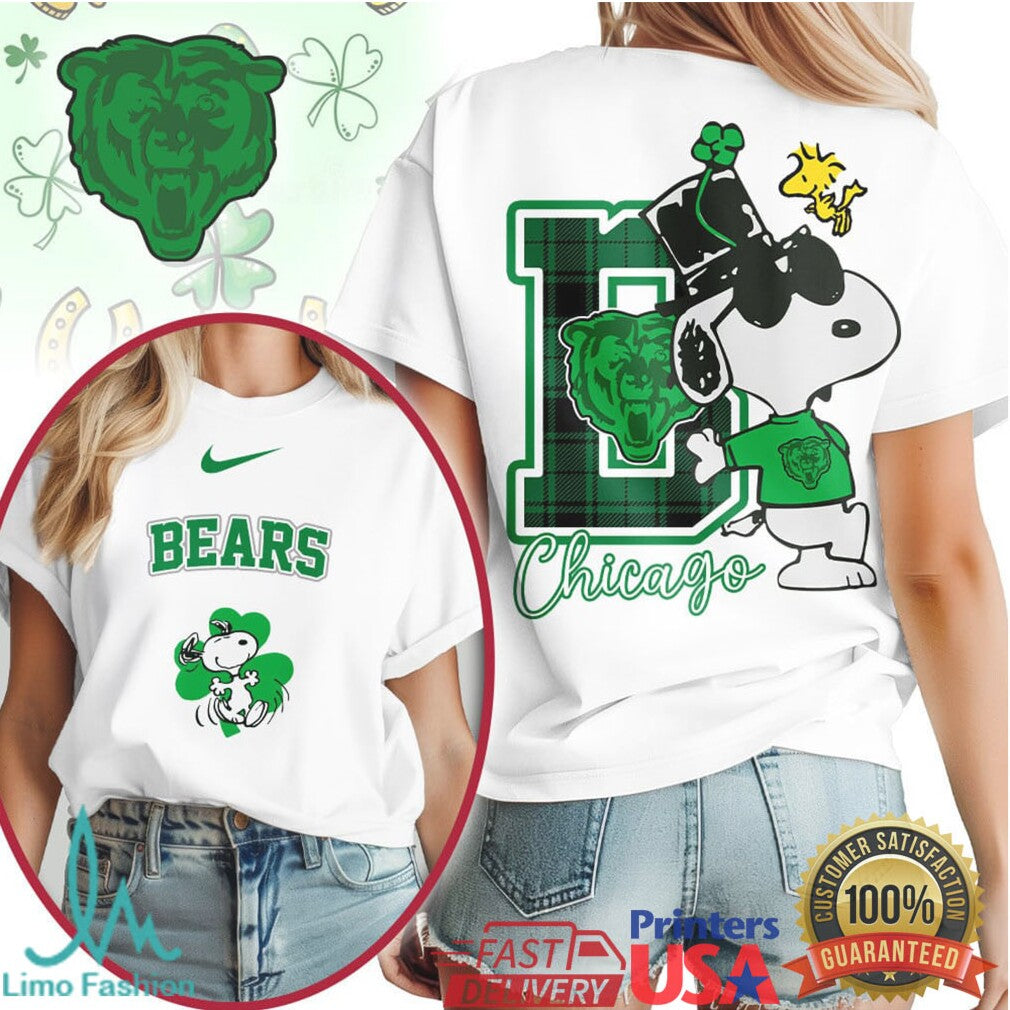 Snoopy Chicago Bears St. Patrick's Day Shamrock Football T Shirt - Limotees LLC