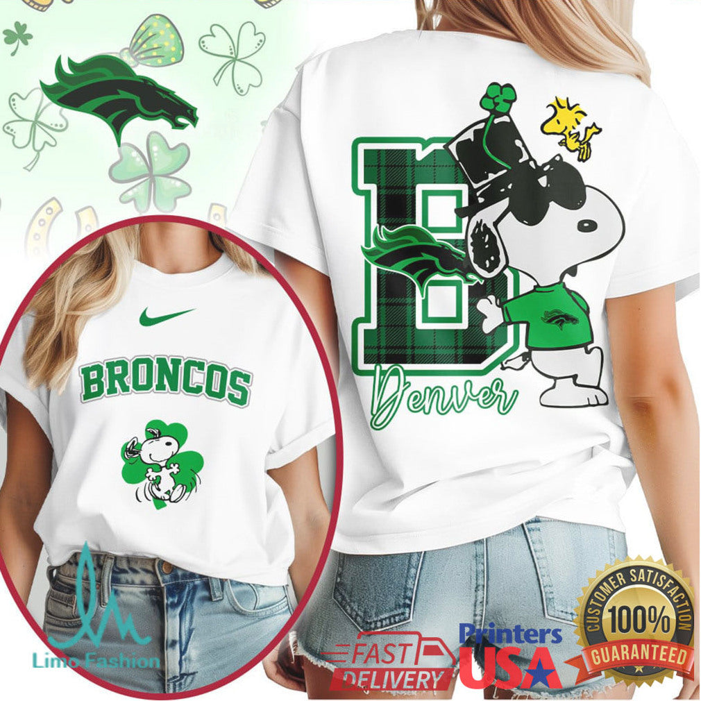 Snoopy Denver Broncos St. Patrick's Day Lucky Green Fan Shirt - Limotees LLC