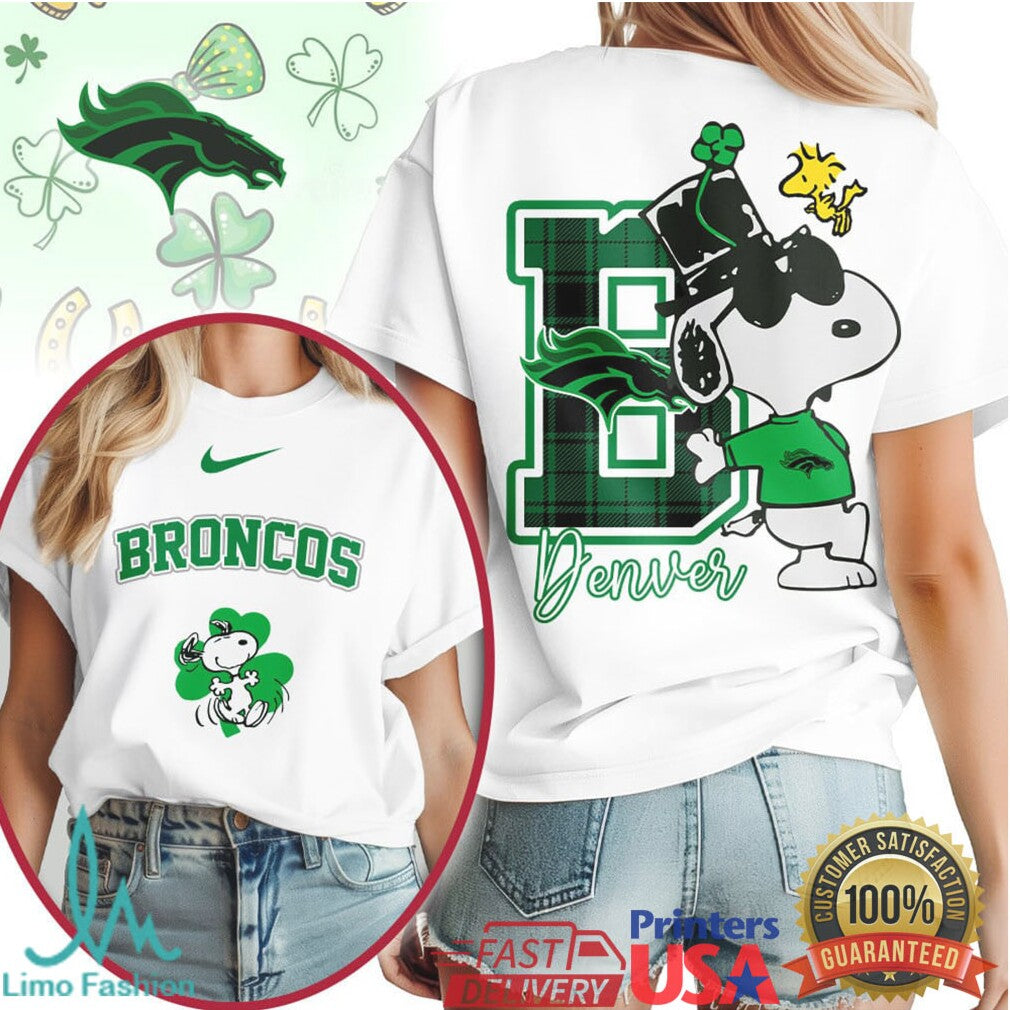 Snoopy Denver Broncos St. Patrick's Day Lucky Green Fan Shirt - Limotees LLC