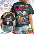 Snoopy Green Bay Packers USA 250th Anniversary Patriotic Fan Shirt - Limotees LLC