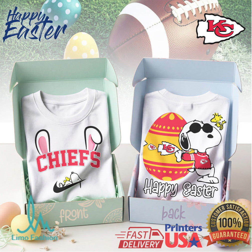 Snoopy Happy Easter Kansas City Chiefs NFL Holiday T Shirt - Limotees LLC